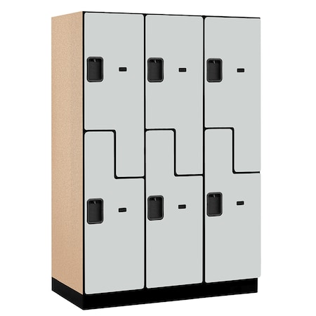 Salsbury Industries 2 Tier 'S' Designer Locker, 54"Wx76"Hx21"D, 6 Door, Gray 18-27361GRY